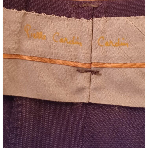 VTG PIERRE CARDIN MENS SUIT XL Pleated Trousers and 2 Button Coat Dark Gray Grid - Picture 11 of 11